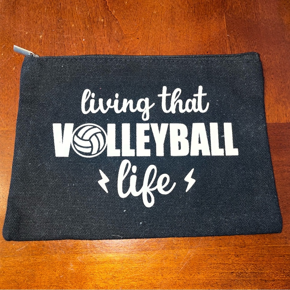 Volleyball cosmetics zippered bag